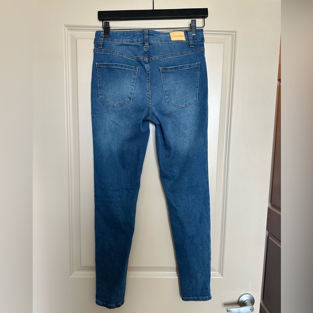 High Rise Skinny Dark Blue Jeans - Size 27 - Picture 3 of 3